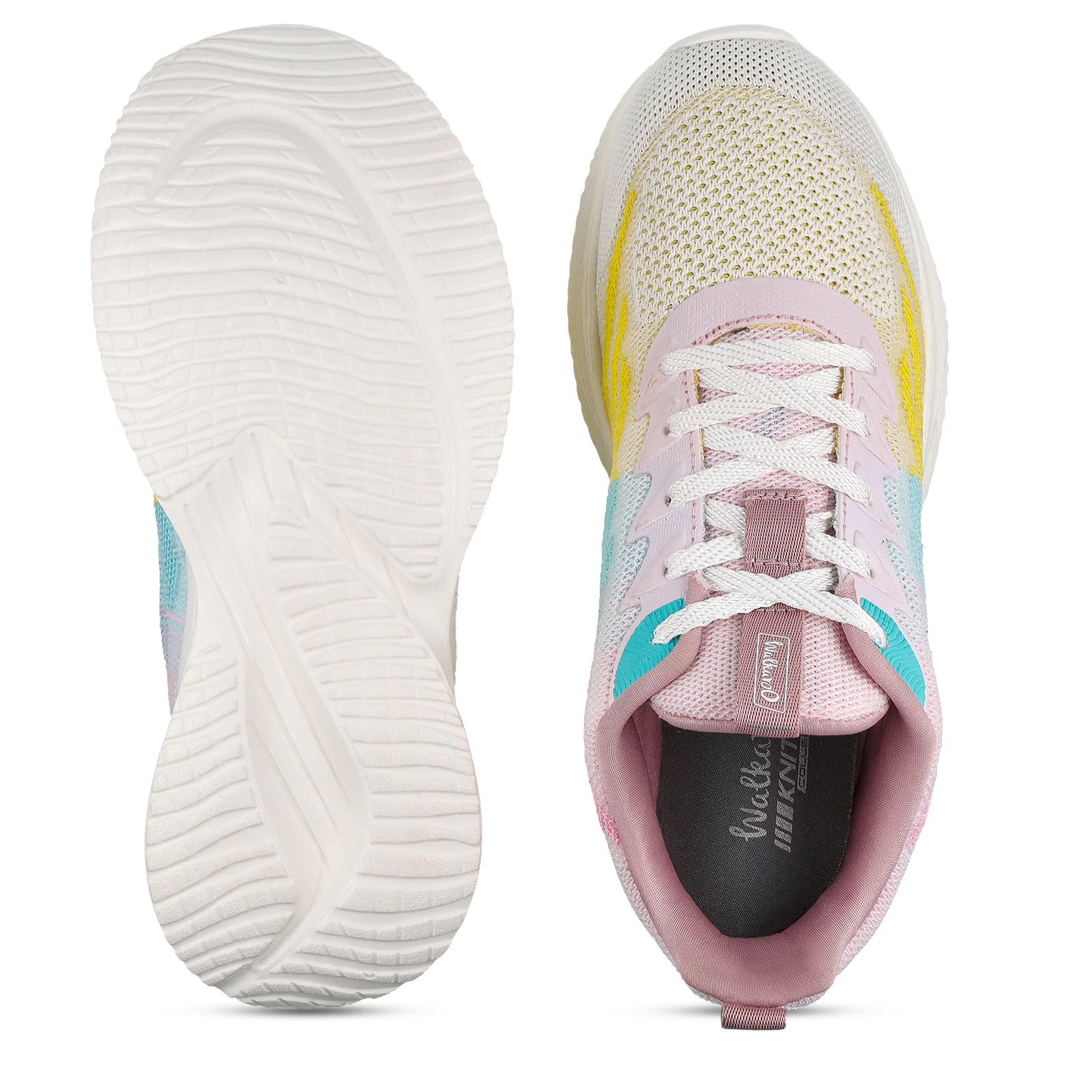 Women's Lace-up Walking Shoes - WS9907 Peach Yellow - Image 2
