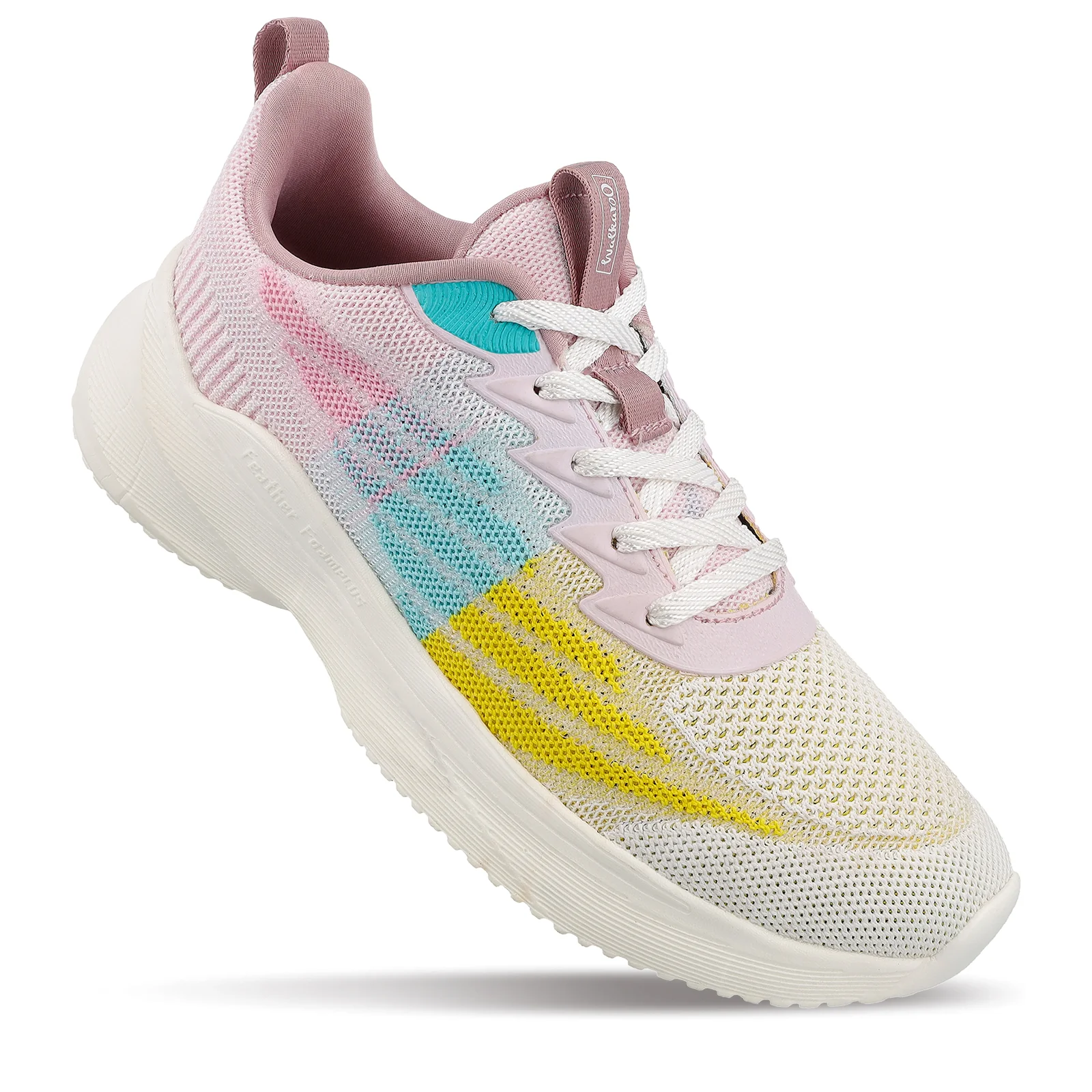 Women's Lace-up Walking Shoes - WS9907 Peach Yellow - Image 3