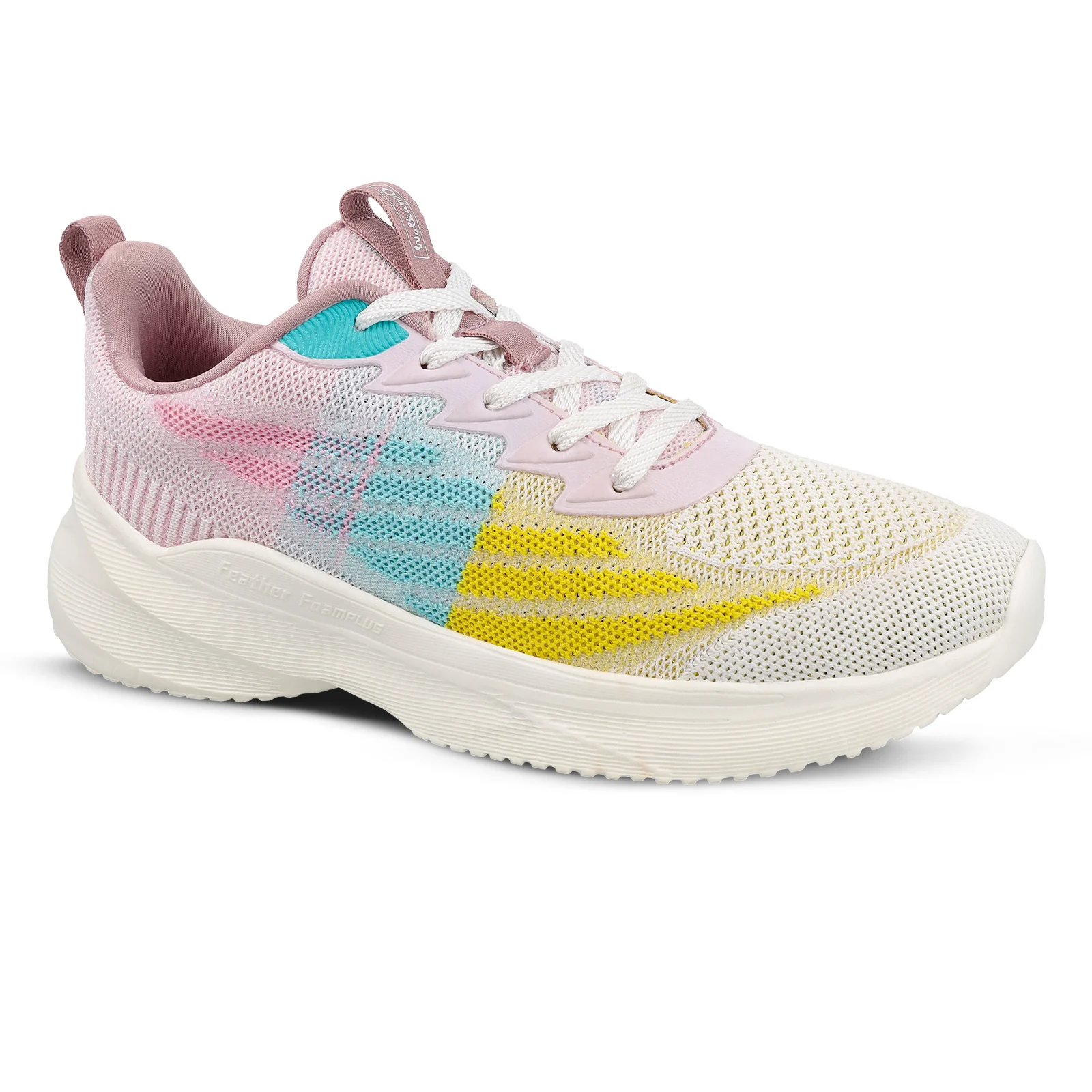Women's Lace-up Walking Shoes - WS9907 Peach Yellow - Image 4