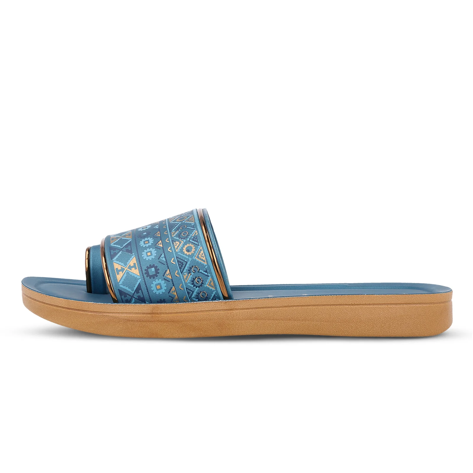 Women's Slide Sandals - WL7684 Peacock Blue - Image 3