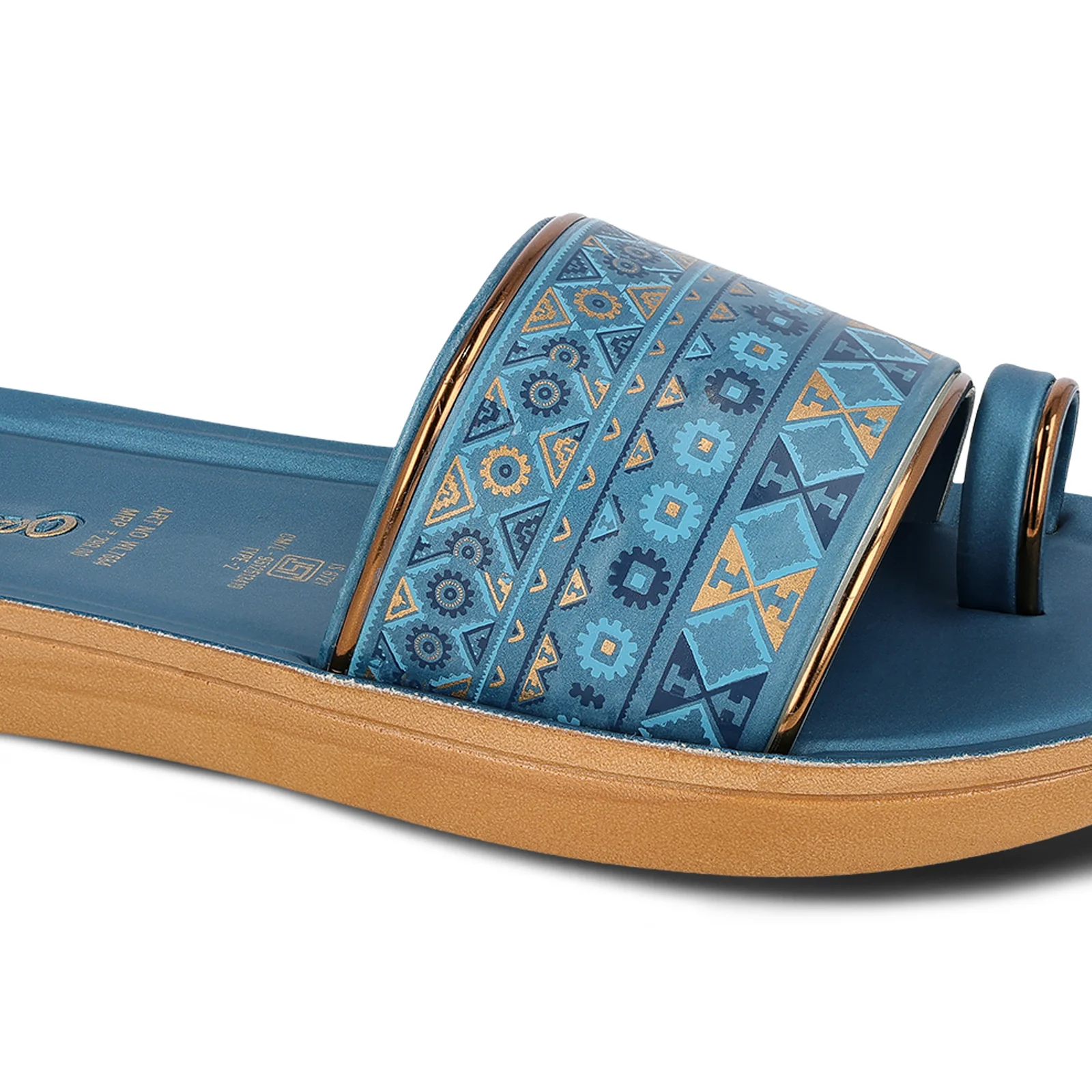 Women's Slide Sandals - WL7684 Peacock Blue - Image 4