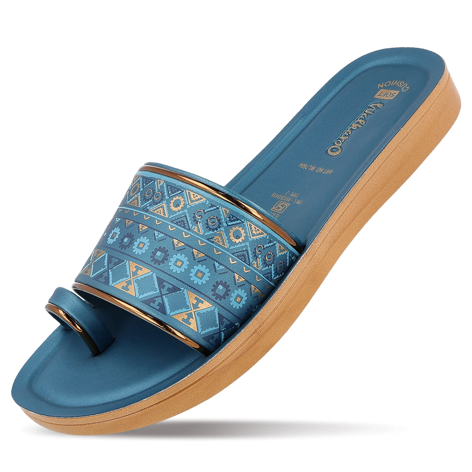 Women's Slide Sandals - WL7684 Peacock Blue - Image 5