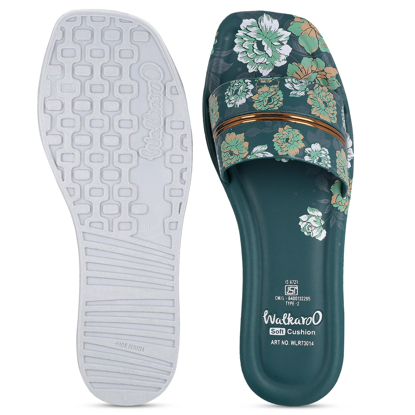 Women's Slide Sandals - WLR73014 Green - Image 3