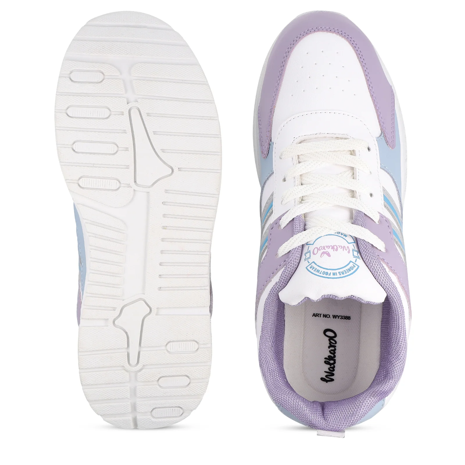 Women's Sports Sneakers - WY3388 White Lavender - Image 3