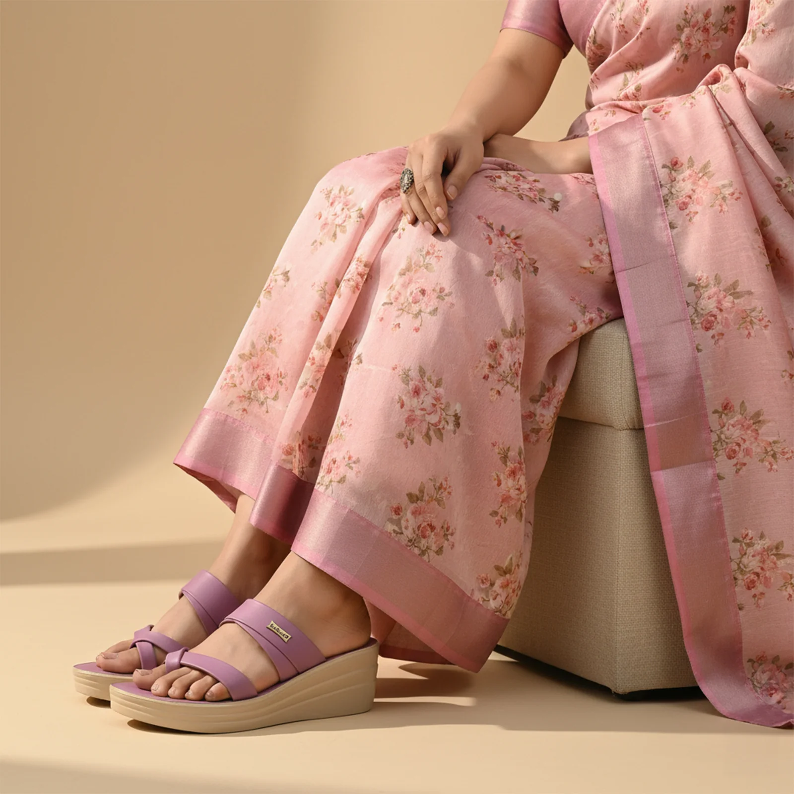 Women's Wedge Heel Sandals  - WLP72029 Mauve - Image 3