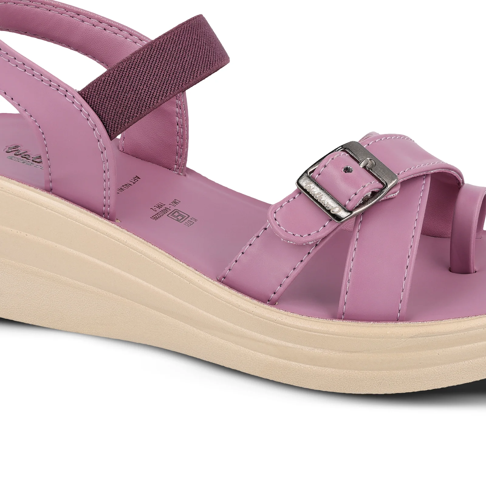 Women's Wedge Heel Sandals  - WLP78012 Mauve - Image 4
