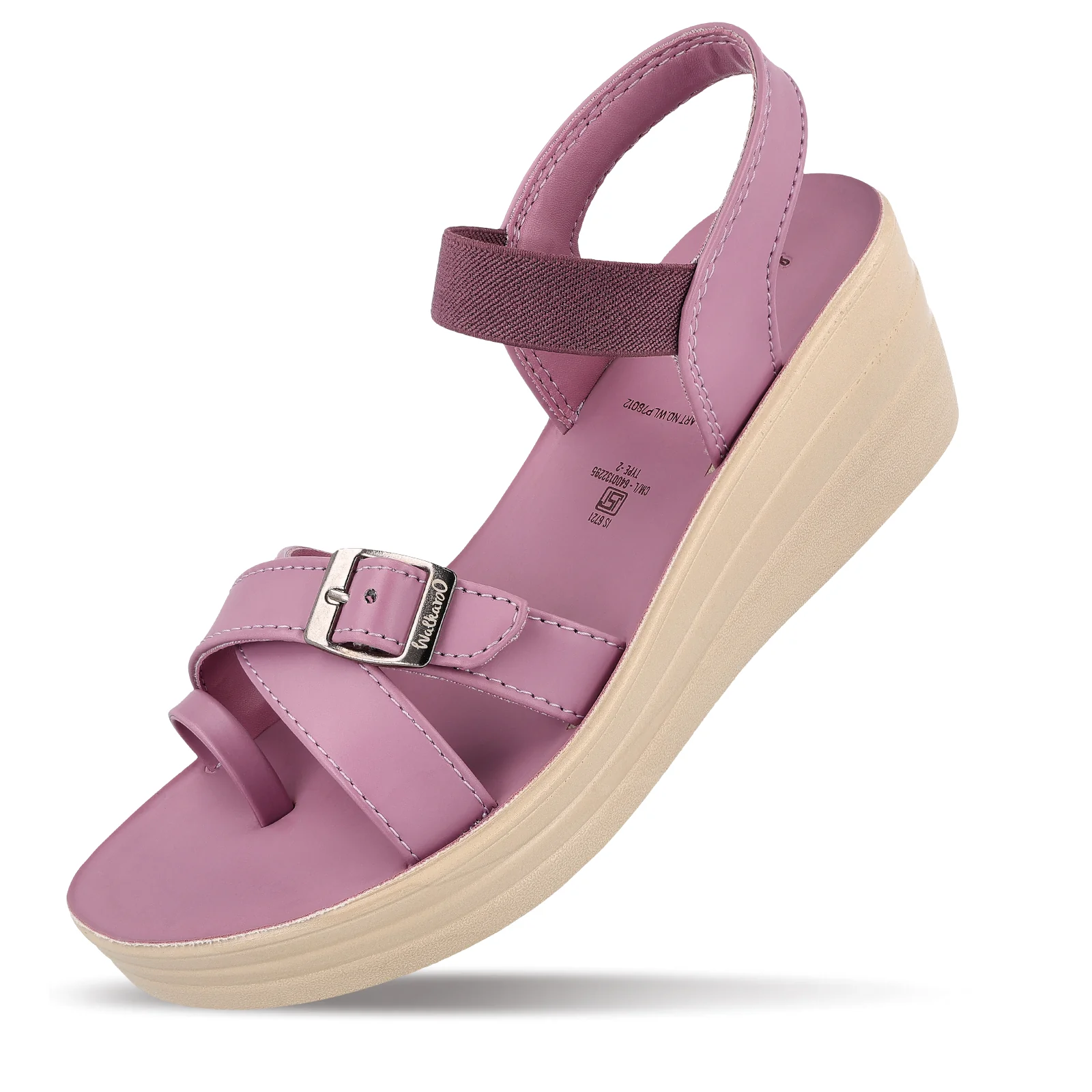Women's Wedge Heel Sandals  - WLP78012 Mauve - Image 5