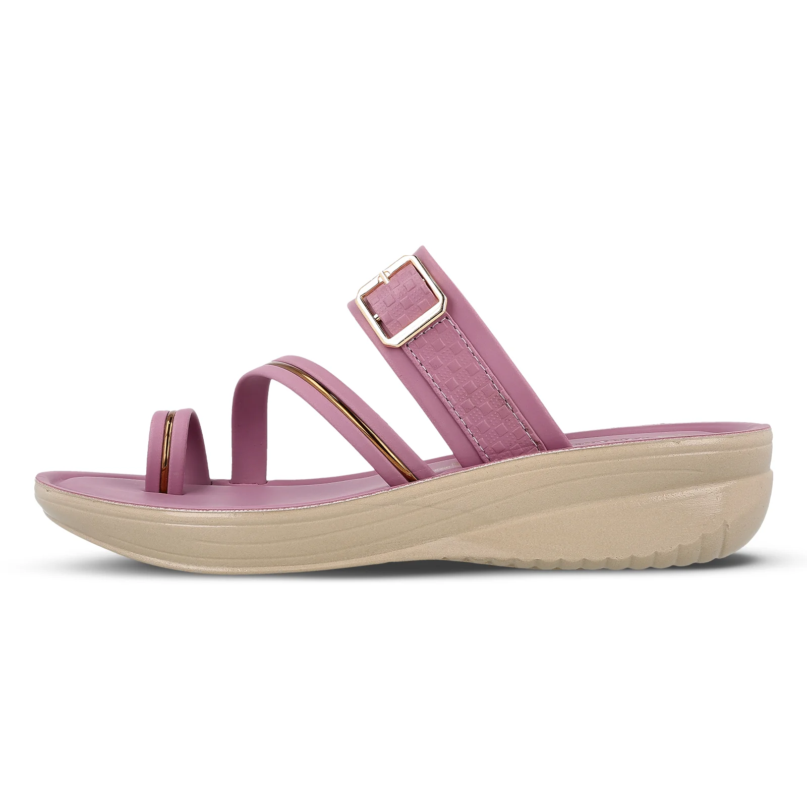 Women's Wedge Heel Sandals  - WLR72032 Mauve - Image 3