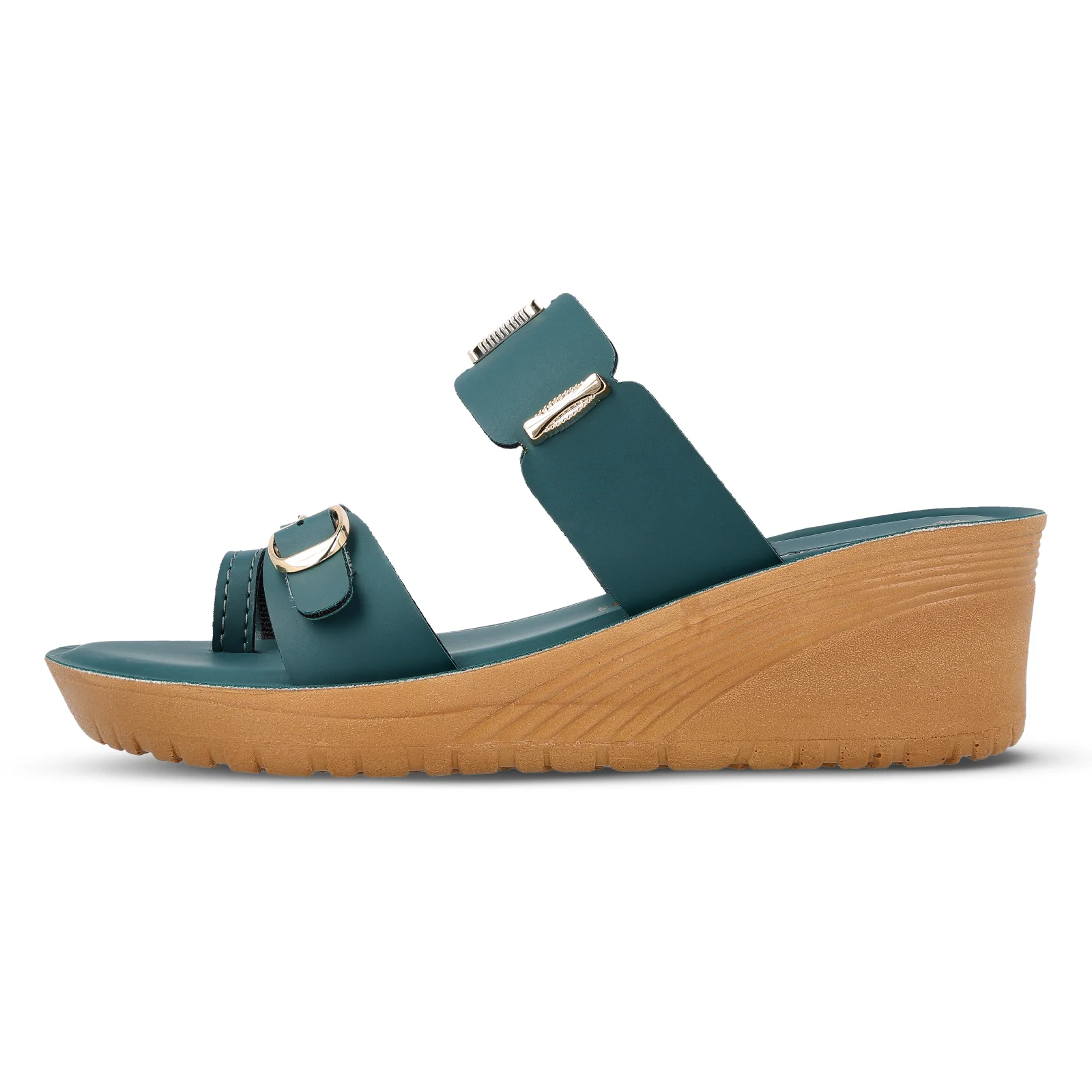 Women's Wedge Heel Sandals  - WLR74020 Green - Image 4