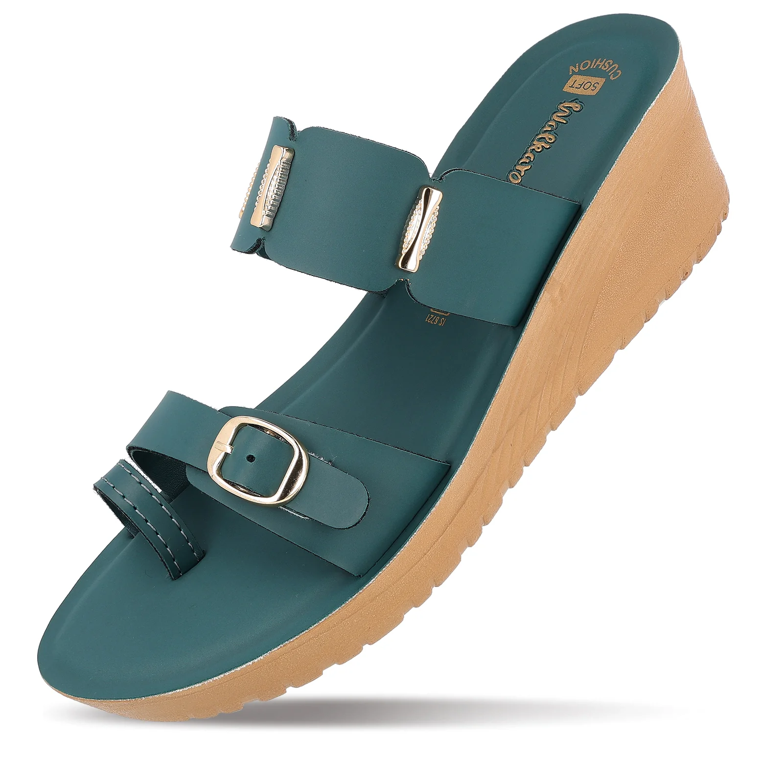 Women's Wedge Heel Sandals  - WLR74020 Green - Image 6