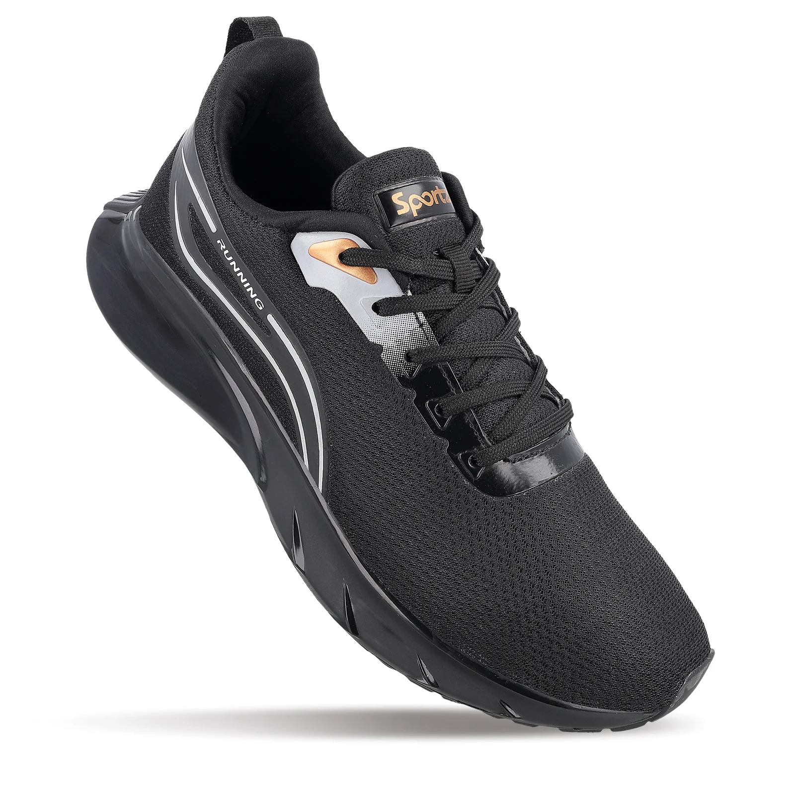 ZYLOK Men's Lace-up Sports Shoes - Black Gold - Image 3
