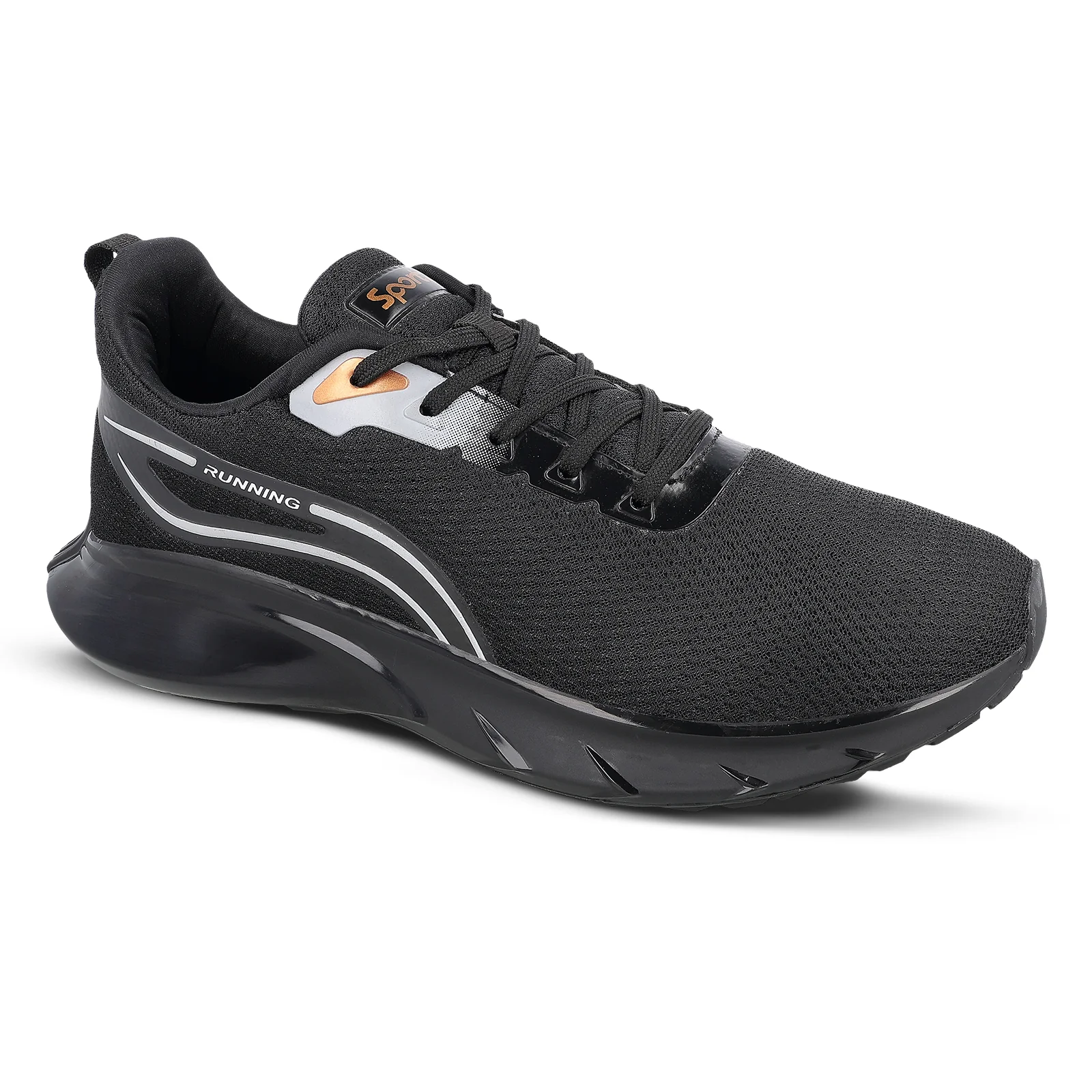 ZYLOK Men's Lace-up Sports Shoes - Black Gold - Image 4